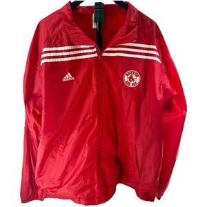 Boston Red Sox‎ XL Red Windbreaker Jacket Adidas Full Zip MLB Fan Apparel EUC